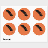 Eagle veren zwarte silhouet ronde sticker (Vel)