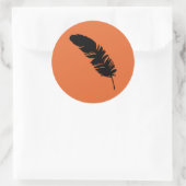 Eagle veren zwarte silhouet ronde sticker (Tas)