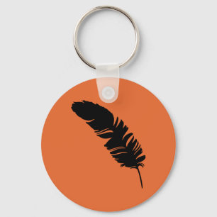 Eagle veren zwarte silhouet sleutelhanger