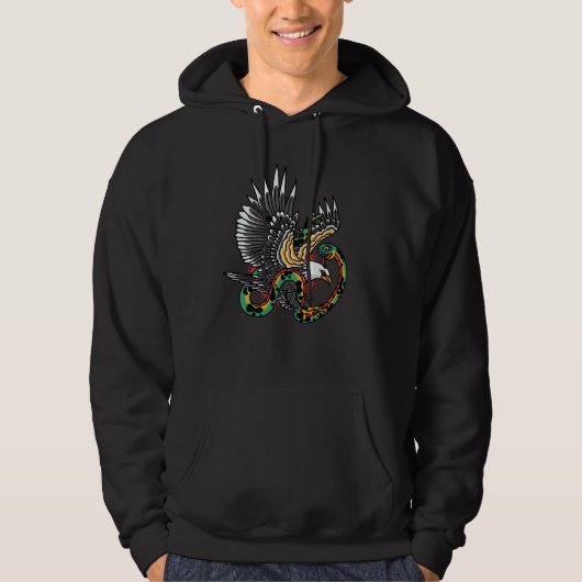 Eagle versus slangenontwerp Tattoo Hoodie (Voorkant)