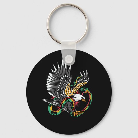 Eagle versus slangenontwerp Tattoo Sleutelhanger (Voorkant)