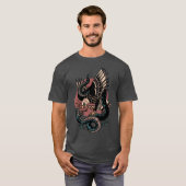 Eagle Versus Snakeraditionalattoo funny T-shirt (Voorkant volledig)