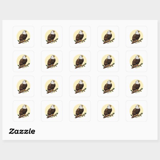 Eagle Vierkante Sticker (Vel)