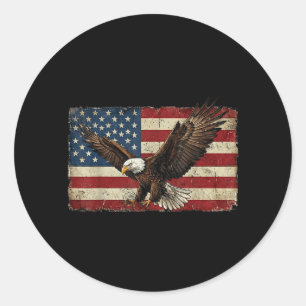 Eagle Vlag Amerikaanse Patriottische VS Amerika 4  Ronde Sticker