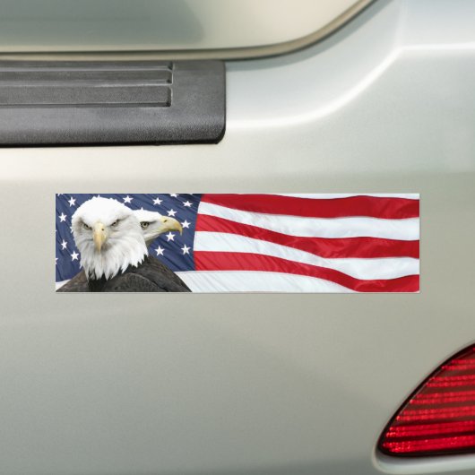Eagle vlag bumper sticker (Op auto)