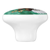 Eagle Vliegen Over Rivier en Bergen Gepersonalisee Keramische Knop (Zijkant)