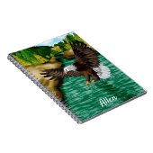 Eagle Vliegen Over Rivier en Bergen Gepersonalisee Notitieboek (Rechterzijde)