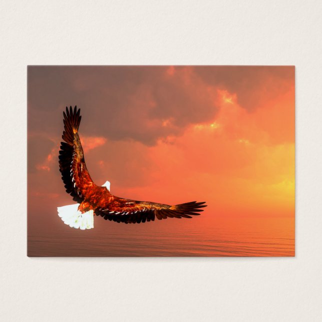 Eagle vliegt naar de zon - 3D render Visitekaartje (Voorkant)