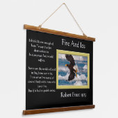 Eagle vliegt over de oceaan met ijs hangend wandkleed (Gebogen)