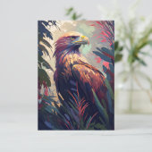 Eagle Vogel Dier Portret Schilderen Wildlife Free Bedankkaart (Staand voorkant)