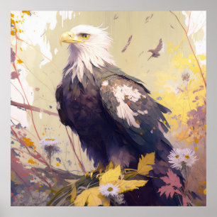 Eagle Vogel Portret Dier Schilderen Wildlife Grati Poster
