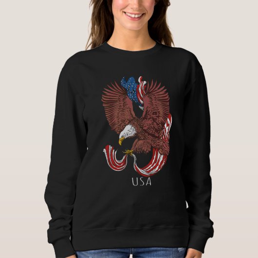 Eagle vs 4 juli Patriottisch Amerikaans grafisch Trui (Voorkant)
