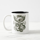 "Eagle vs Snake Design Mok" #mok Tweekleurige Koffiemok (Links)