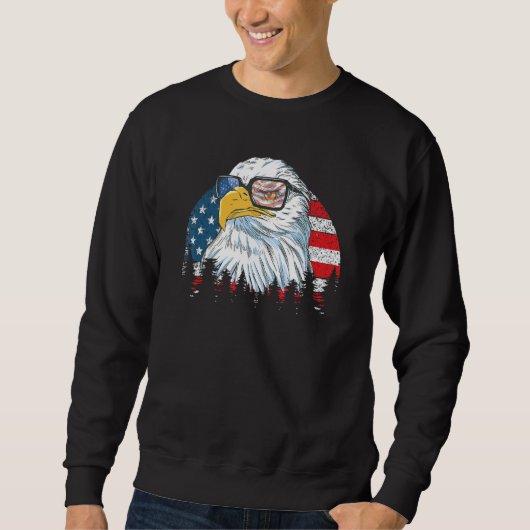 Eagle vs vlag Amerikaanse macht 4 juli Merica Trui (Voorkant)
