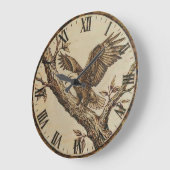 Eagle Wall Clock – Woodland Rustic Style Grote Klok (Hoek)