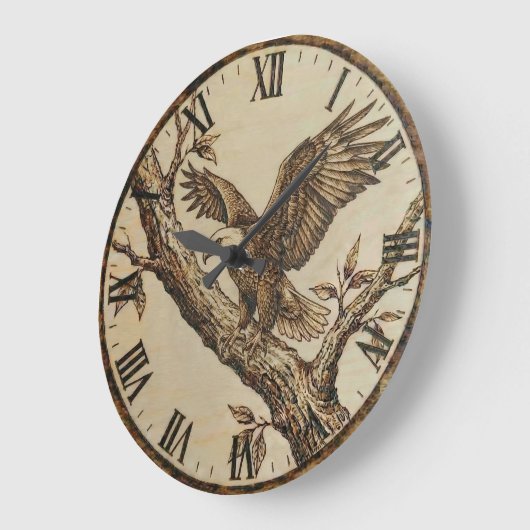 Eagle Wall Clock – Woodland Rustic Style Grote Klok (Hoek)