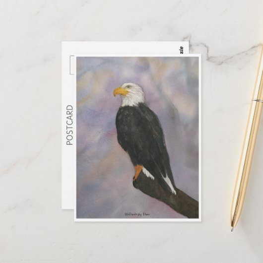 Eagle Watercolor Briefkaart (Voorkant / Achterkant in situ)