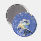 Eagle waterverf illustratie magneet (Voorkant / Achterkant)