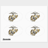 Eagle Wereldbol Anchor Ovale Sticker (Vel)