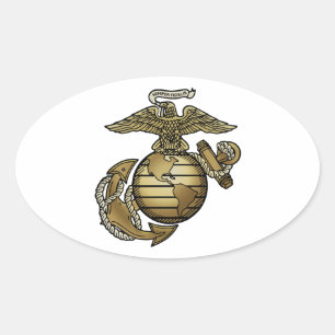 Eagle Wereldbol Anchor Ovale Sticker