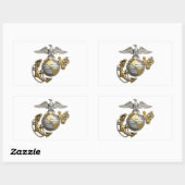 Eagle Wereldbol Anchor Rechthoekige Sticker (Vel)