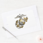 Eagle Wereldbol Anchor Rechthoekige Sticker (Envelop)