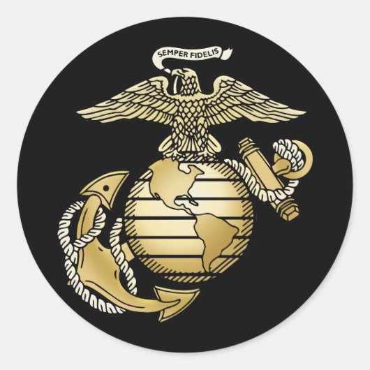 Eagle Wereldbol Anchor Ronde Sticker (Voorkant)