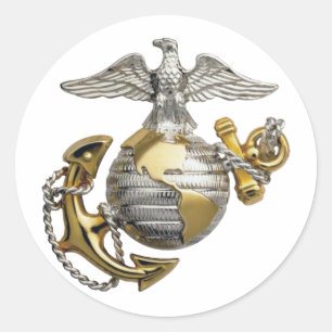 Eagle Wereldbol Anchor Ronde Sticker