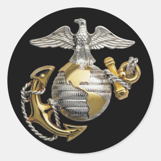 Eagle Wereldbol Anchor Ronde Sticker (Voorkant)