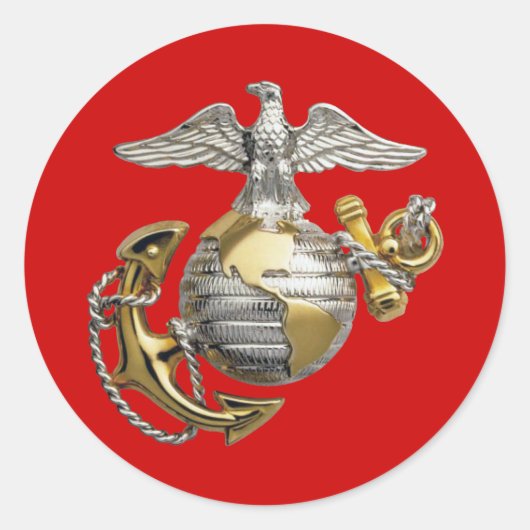 Eagle Wereldbol en Anchor Ronde Sticker (Voorkant)