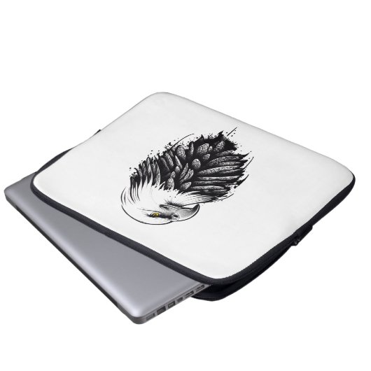 Eagle Wild Animal Natuur Illustratie Art Tattoo Laptop Sleeve (Voorkant onderkant)