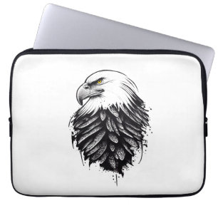 Eagle Wild Animal Natuur Illustratie Art Tattoo Laptop Sleeve