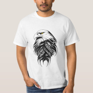 Eagle Wild Animal Natuur Illustratie Art Tattoo T-shirt