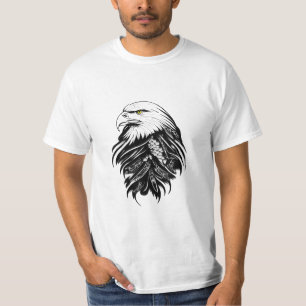 Eagle Wild Animal Natuur Illustratie Art Tattoo T-shirt