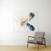 Eagle Wilde Dier Natuur Waterverf Kunst Schilderen Wandkleed (In Situ (horizontaal))