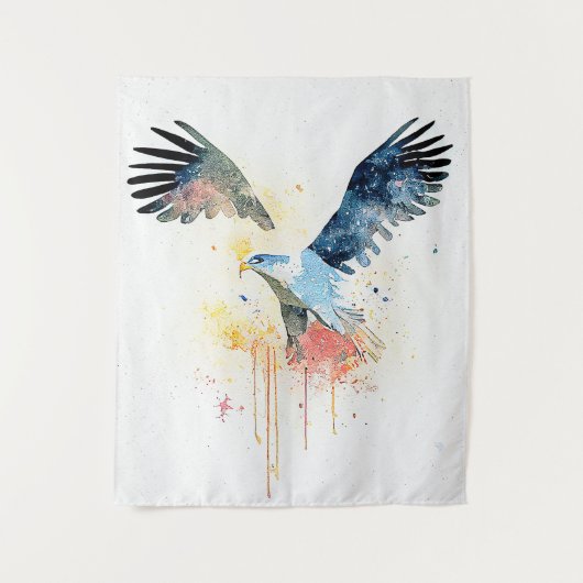 Eagle Wilde Dier Natuur Waterverf Kunst Schilderen Wandkleed (Voorkant)