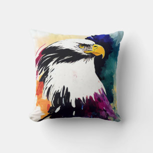 Eagle Wilde Natuur Dierlijke Kleur Art Schilderij Kussen