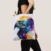 Eagle Wilde Natuur Dierlijke Kleur Art Schilderij Tote Bag (Dichtbij)