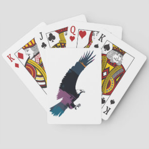 Eagle Wildlife Natuur Illustratie Silhouette Fly Pokerkaarten