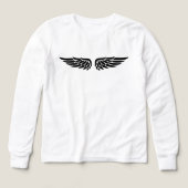 Eagle wing print black Kids' Long Sleeve Shirt (Voorkant)