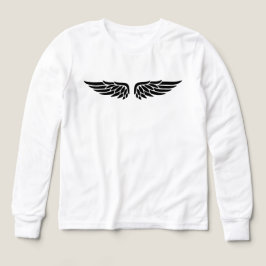 Eagle wing print black Kids' Long Sleeve Shirt