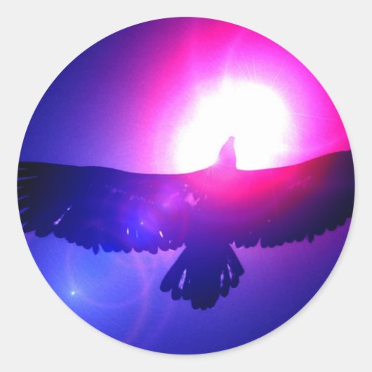 Eagle Wings - Eagle in Flight Ronde Sticker (Voorkant)