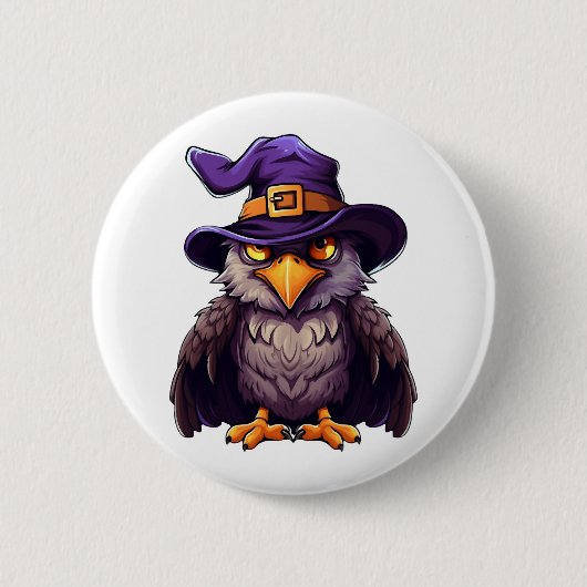 Eagle Witch Pet Funny Halloween Kostuum voor Kinde Ronde Button 5,7 Cm (Voorkant)
