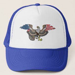 Eagle with American Flag Wings Trucker Hat Pet