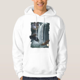 Eagle, Wolf, Raven & Herfsten Natuur Scène Hoodie