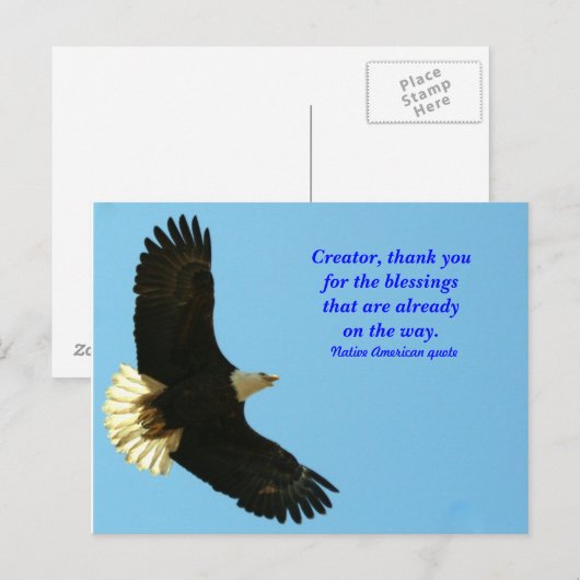 Eagle zegen briefkaart (Voorkant / Achterkant)