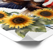 Eagle Zonnebloemen Amerikaanse vlag 4 juli Poster (Hoek)