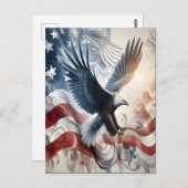 Eagle zweeft door de sterren briefkaart (Voorkant / Achterkant)