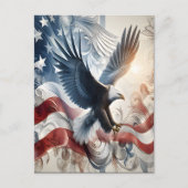 Eagle zweeft door de sterren briefkaart (Voorkant)