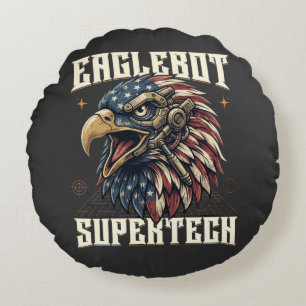 Eaglebot Supertech Cybernetische Patriottische Ade Rond Kussen